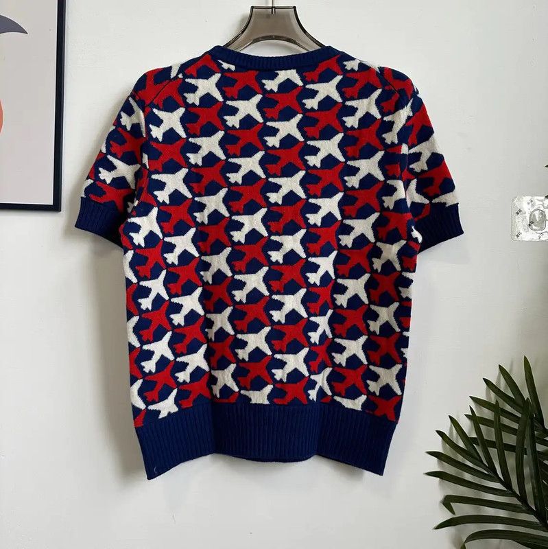 Chanel Chanel Spring Blue Knit Short-Sleeve Sweater 0089 Size S / US 4 / IT 40 - 2 Thumbnail