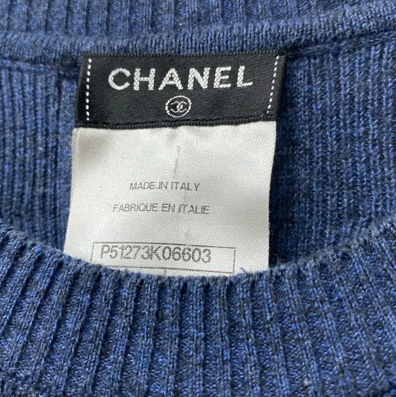Chanel Chanel Summer Peacock Blue Short Sleeve T-shirt 0089 Size ONE SIZE - 5 Thumbnail