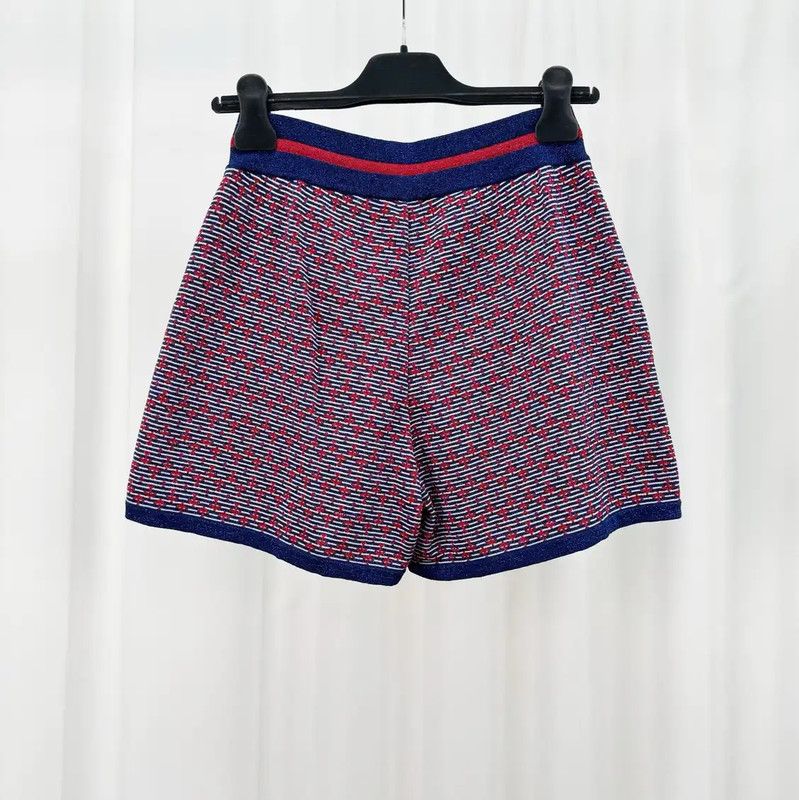 Chanel Chanel Summer Multicolor Embroidered Knit Shorts 0089 Size 23" - 2 Thumbnail