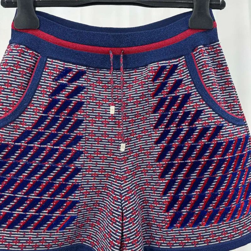 Chanel Chanel Summer Multicolor Embroidered Knit Shorts 0089 Size 23" - 3 Thumbnail