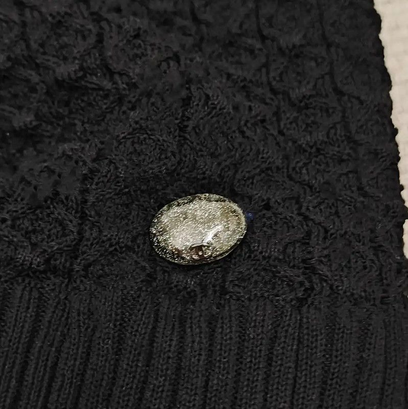 Chanel Chanel Black Ribbed Short Sleeve Sweater 0089 Size XS / US 0-2 / IT 36-38 - 3 Thumbnail