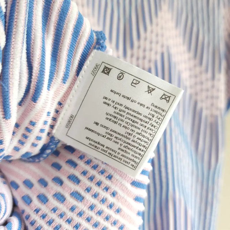 Chanel Chanel Summer Blue Striped Cotton Short Sleeve Top 0089 Size S / US 4 / IT 40 - 5 Thumbnail