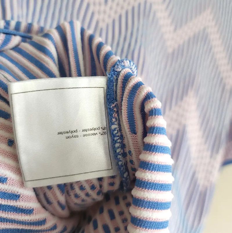Chanel Chanel Summer Blue Striped Cotton Short Sleeve Top 0089 Size S / US 4 / IT 40 - 6 Thumbnail