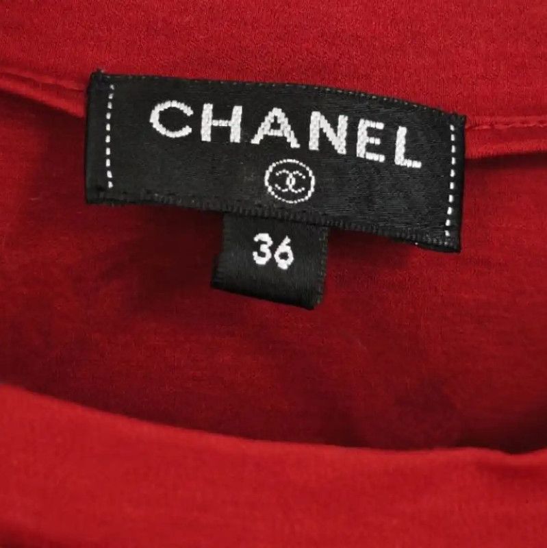 Chanel Chanel Red Cotton Short Sleeve T-Shirt 0089 Size S / US 4 / IT 40 - 5 Thumbnail