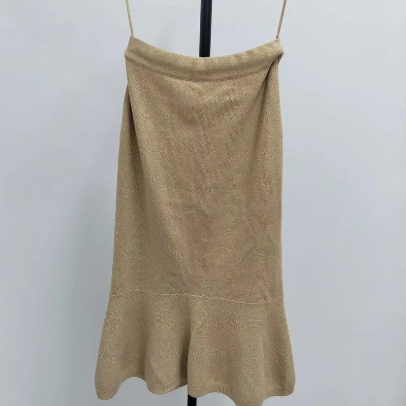 Chanel Chanel Brown Wool Women's Midi Skirt 0089 Size 28" / US 6 / IT 42 - 2 Thumbnail