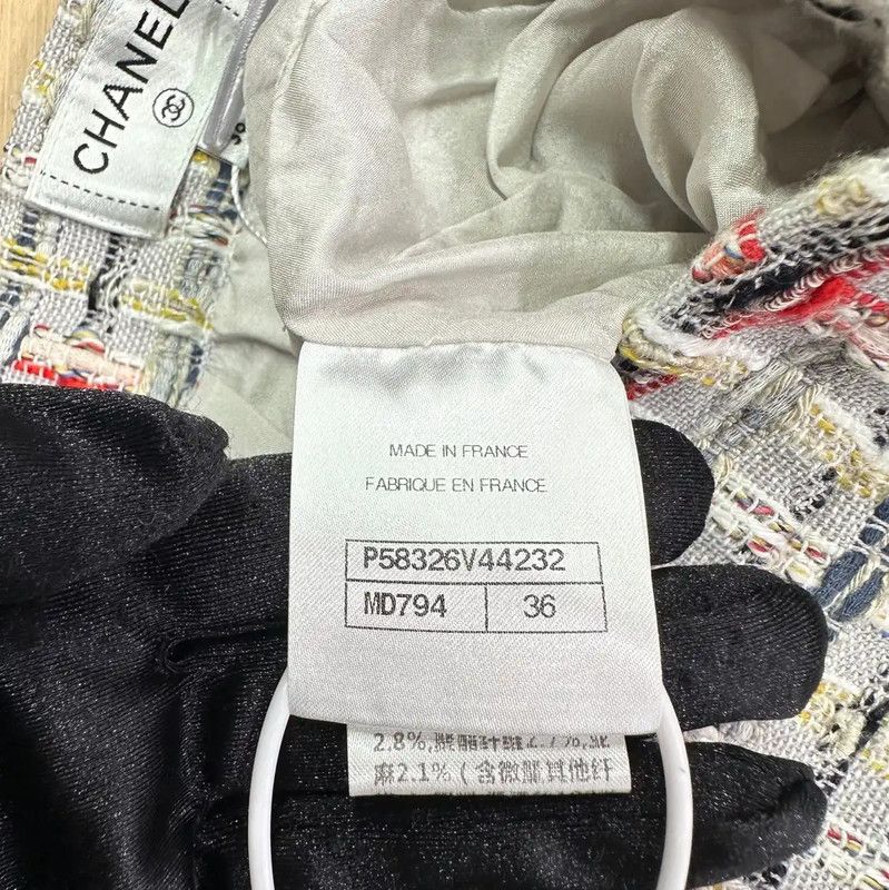 Chanel Chanel Multicolor Cotton Midi Skirt 0089 Size 23" - 5 Thumbnail