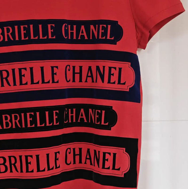 Chanel Chanel Red Cotton Graphic Short Sleeve T-Shirt 0089 Size XS / US 0-2 / IT 36-38 - 7 Thumbnail
