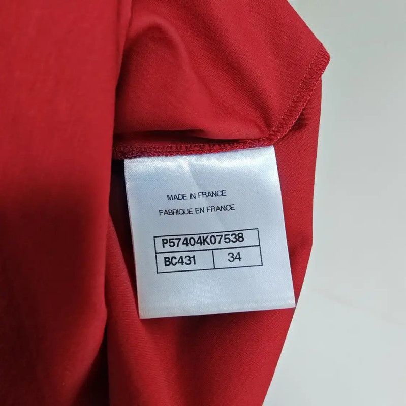 Chanel Chanel Red Cotton Graphic Short Sleeve T-Shirt 0089 Size XS / US 0-2 / IT 36-38 - 4 Thumbnail