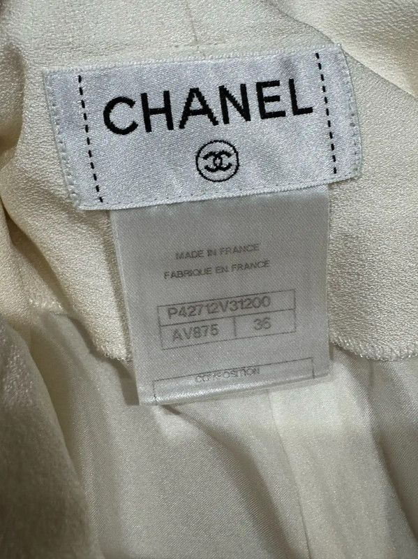 Chanel Chanel Ivory Silk Women's Shorts 0089 Size 23" - 5 Thumbnail
