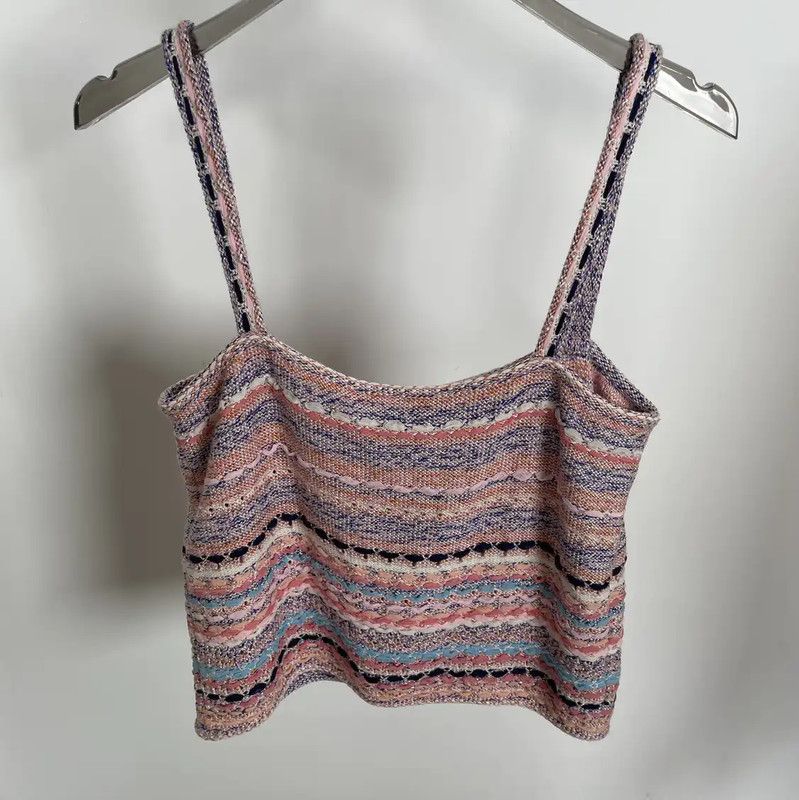Chanel Chanel Summer Pink Striped Sleeveless Top 0089 Size M / US 6-8 / IT 42-44 - 2 Thumbnail