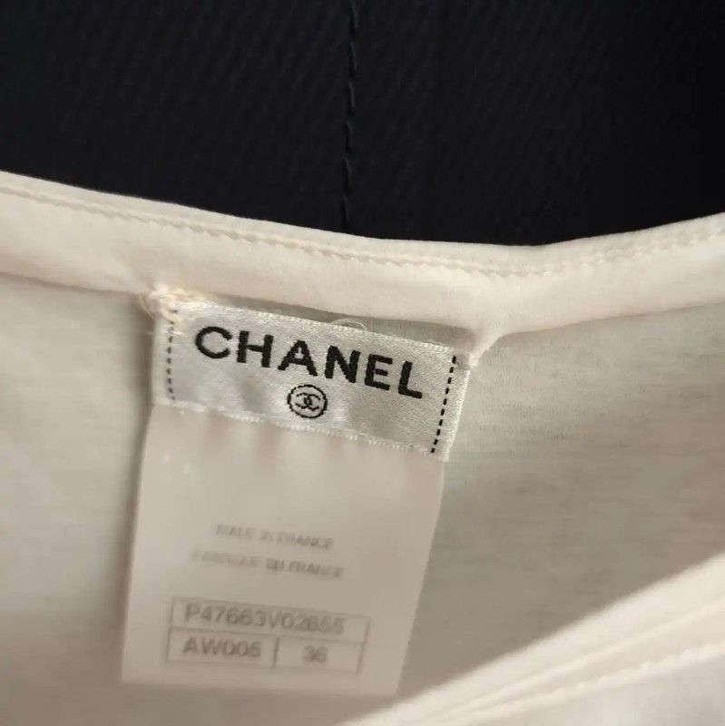 Chanel Chanel White Cotton Logo Short Sleeve T-Shirt 0089 Size S / US 4 / IT 40 - 3 Thumbnail