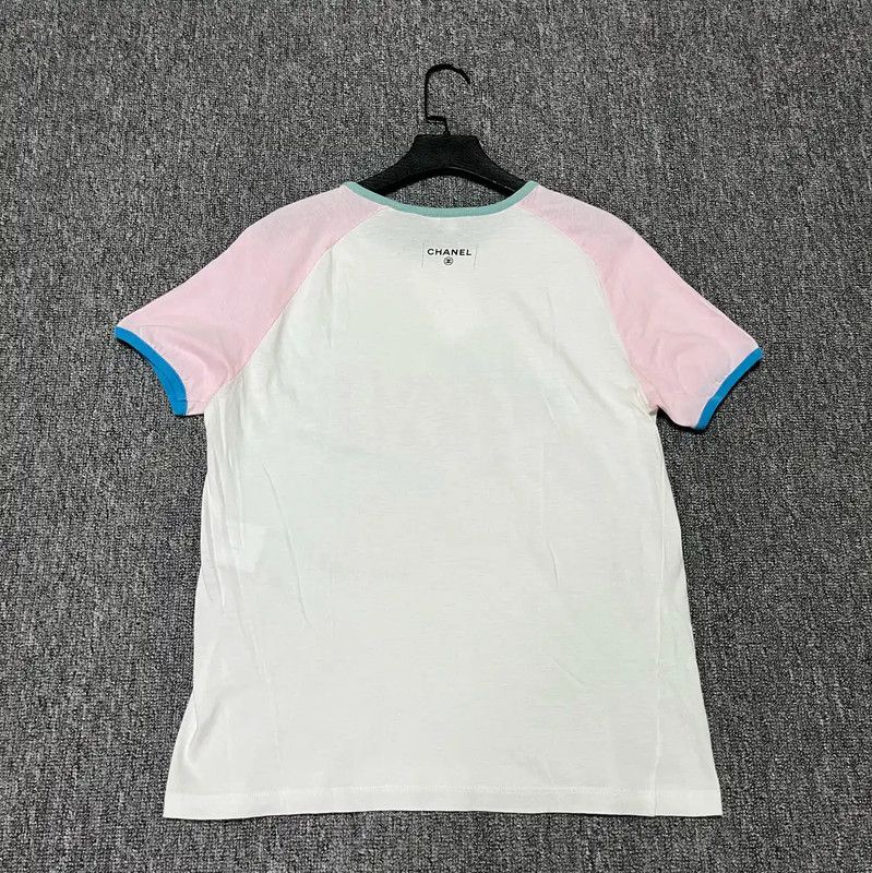 Chanel Chanel Summer White Cotton T-Shirt 0089 Size S / US 4 / IT 40 - 2 Thumbnail