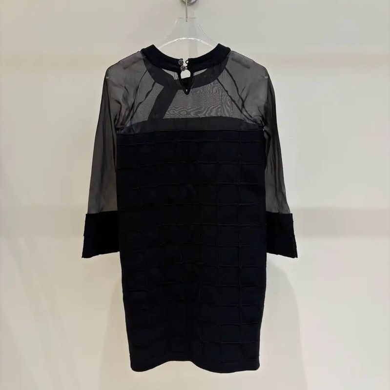 Chanel Chanel Black Cotton Midi Dress for Women 0089 Size S / US 4 / IT 40 - 2 Thumbnail
