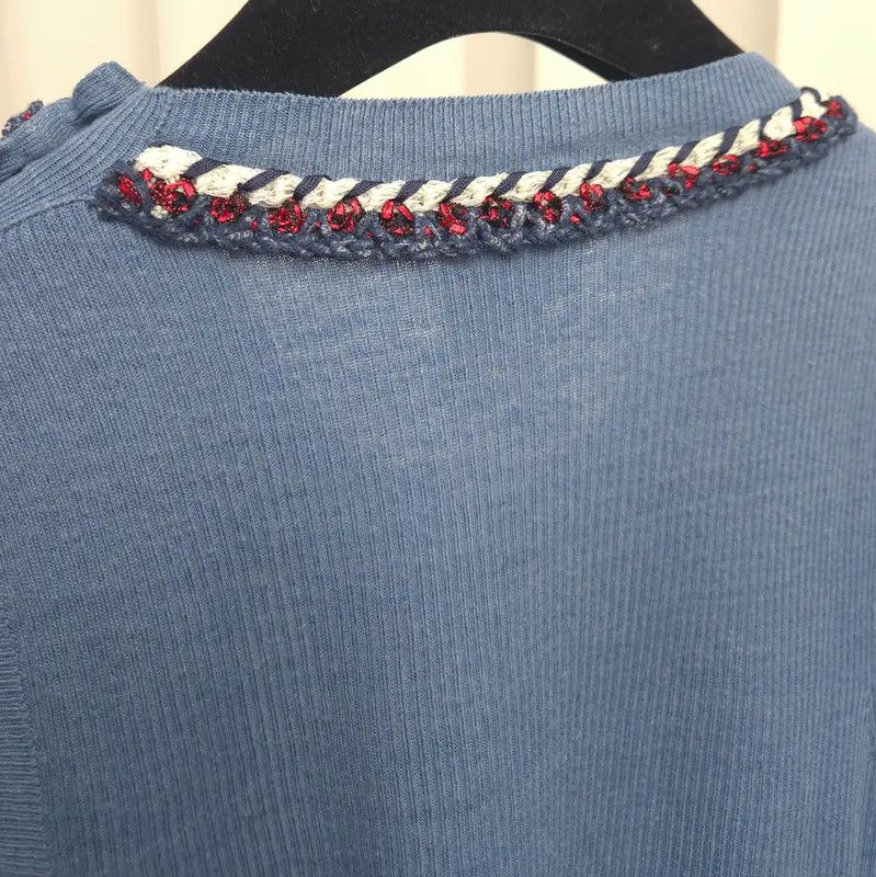 Chanel Chanel Summer Blue Cotton Sleeveless Top 0089 Size S / US 4 / IT 40 - 7 Thumbnail