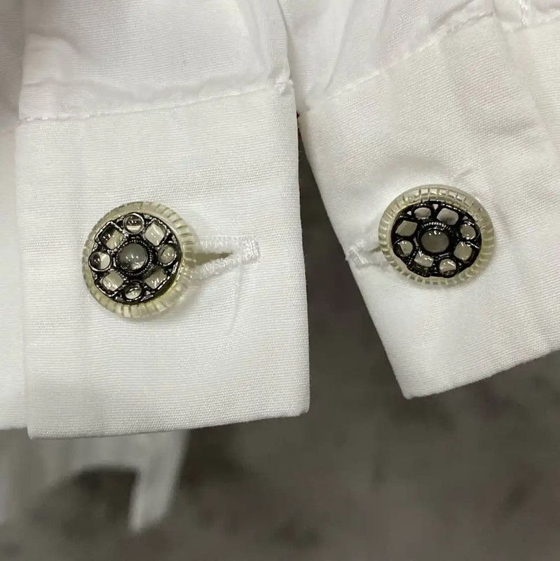Chanel Chanel White Long-Sleeve Cotton Shirt 0089 Size ONE SIZE - 5 Thumbnail