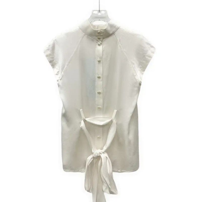 Chanel Chanel White Silk Women's Blouse Size XS 0089 Size XS / US 0-2 / IT 36-38 - 2 Thumbnail