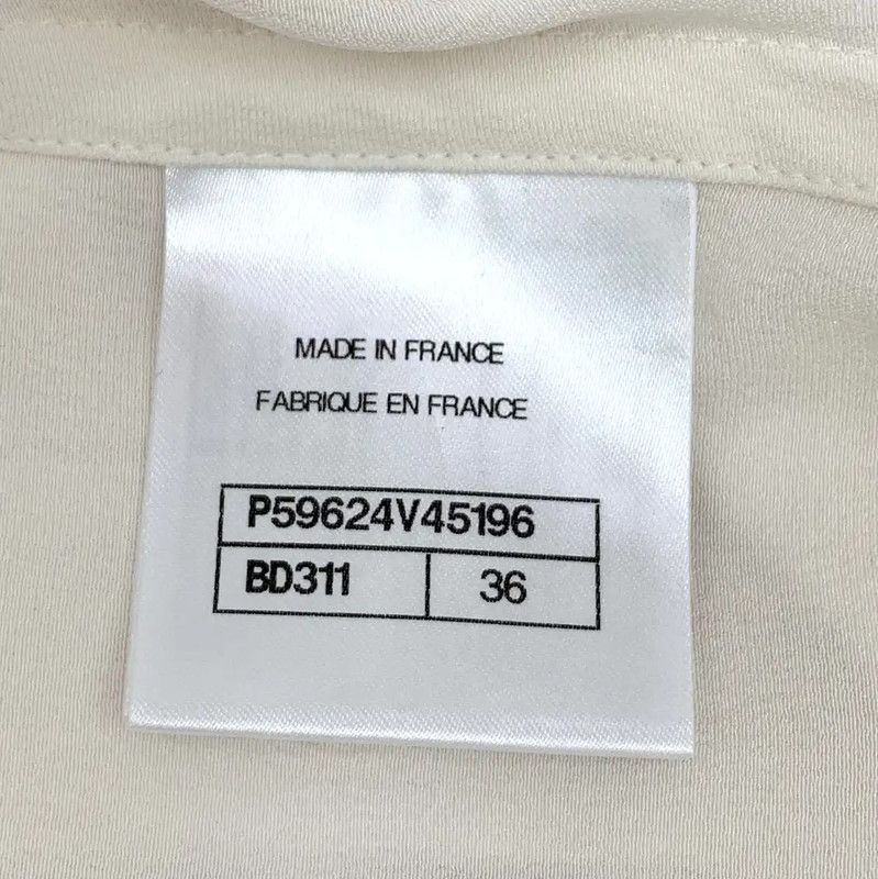 Chanel Chanel White Silk Women's Blouse Size XS 0089 Size XS / US 0-2 / IT 36-38 - 6 Thumbnail