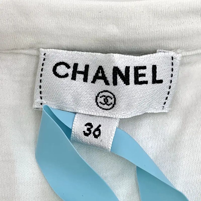 Chanel Chanel White Cotton Women’s T-Shirt 0089 Size XS / US 0-2 / IT 36-38 - 5 Thumbnail