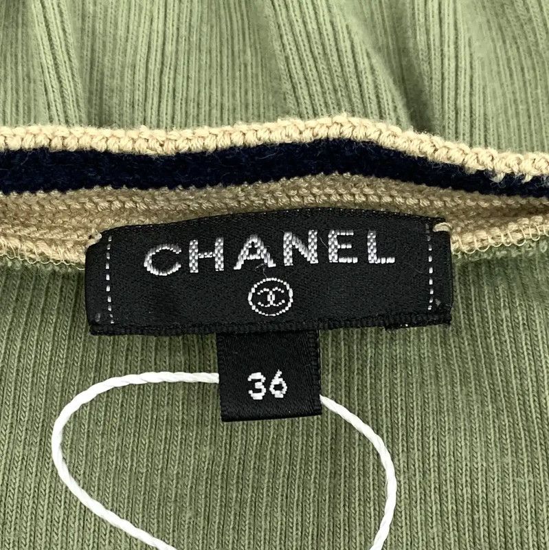 Chanel Chanel Green Cotton Short Sleeve Pullover 0089 Size XS / US 0-2 / IT 36-38 - 7 Thumbnail