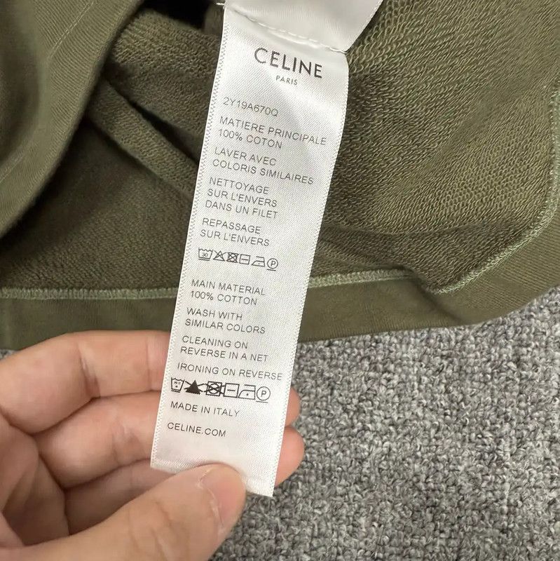 Celine Celine Paris Green Cropped T-Shirt 0089 Size S / US 4 / IT 40 - 4 Thumbnail