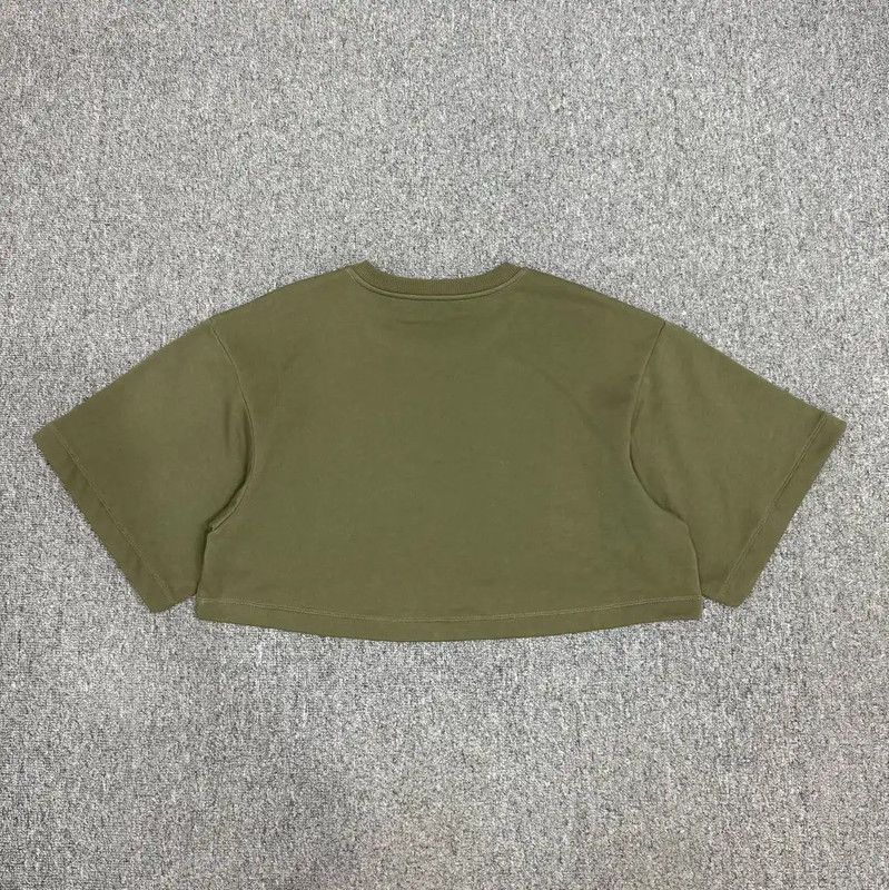 Celine Celine Paris Green Cropped T-Shirt 0089 Size S / US 4 / IT 40 - 2 Thumbnail
