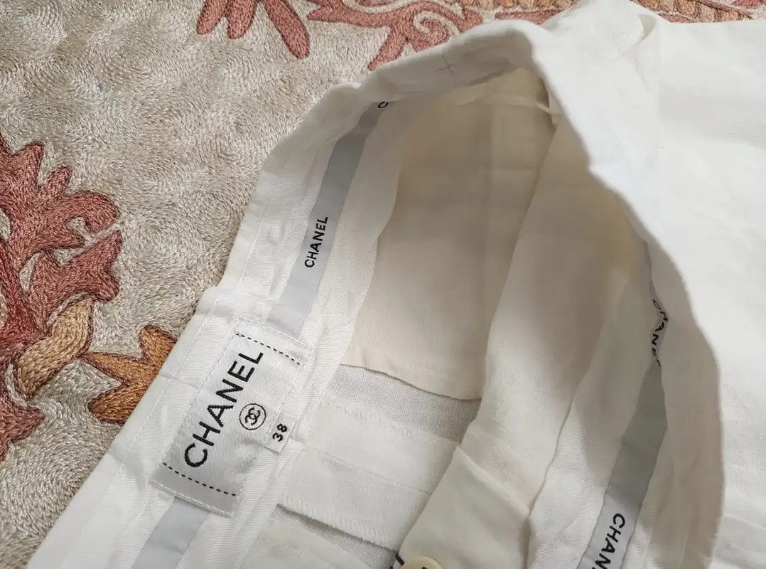 Chanel Chanel White Cotton Blend Summer Shorts 0089 Size 23" - 7 Thumbnail