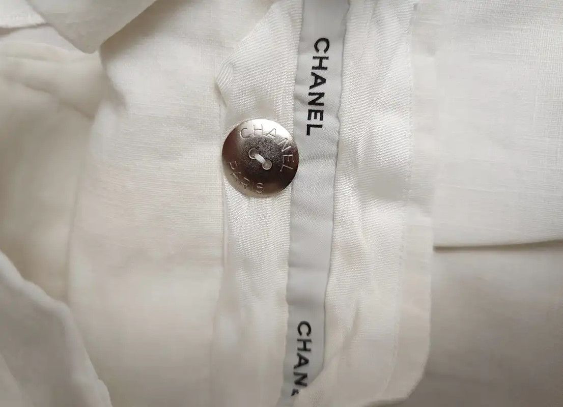 Chanel Chanel White Cotton Blend Summer Shorts 0089 Size 23" - 5 Thumbnail