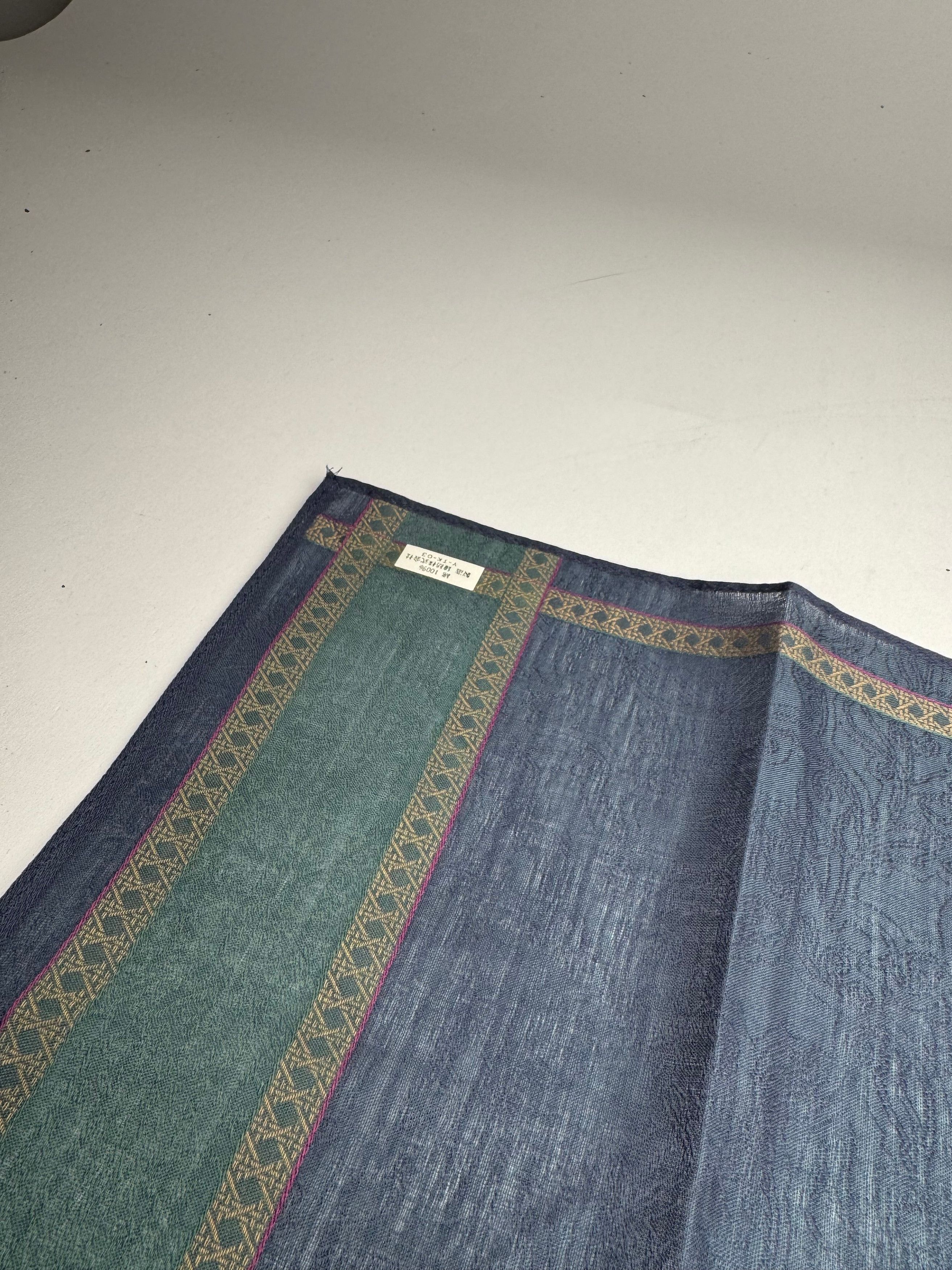 Dior Vintage Striped Scarf Blue Green Size ONE SIZE - 6 Thumbnail