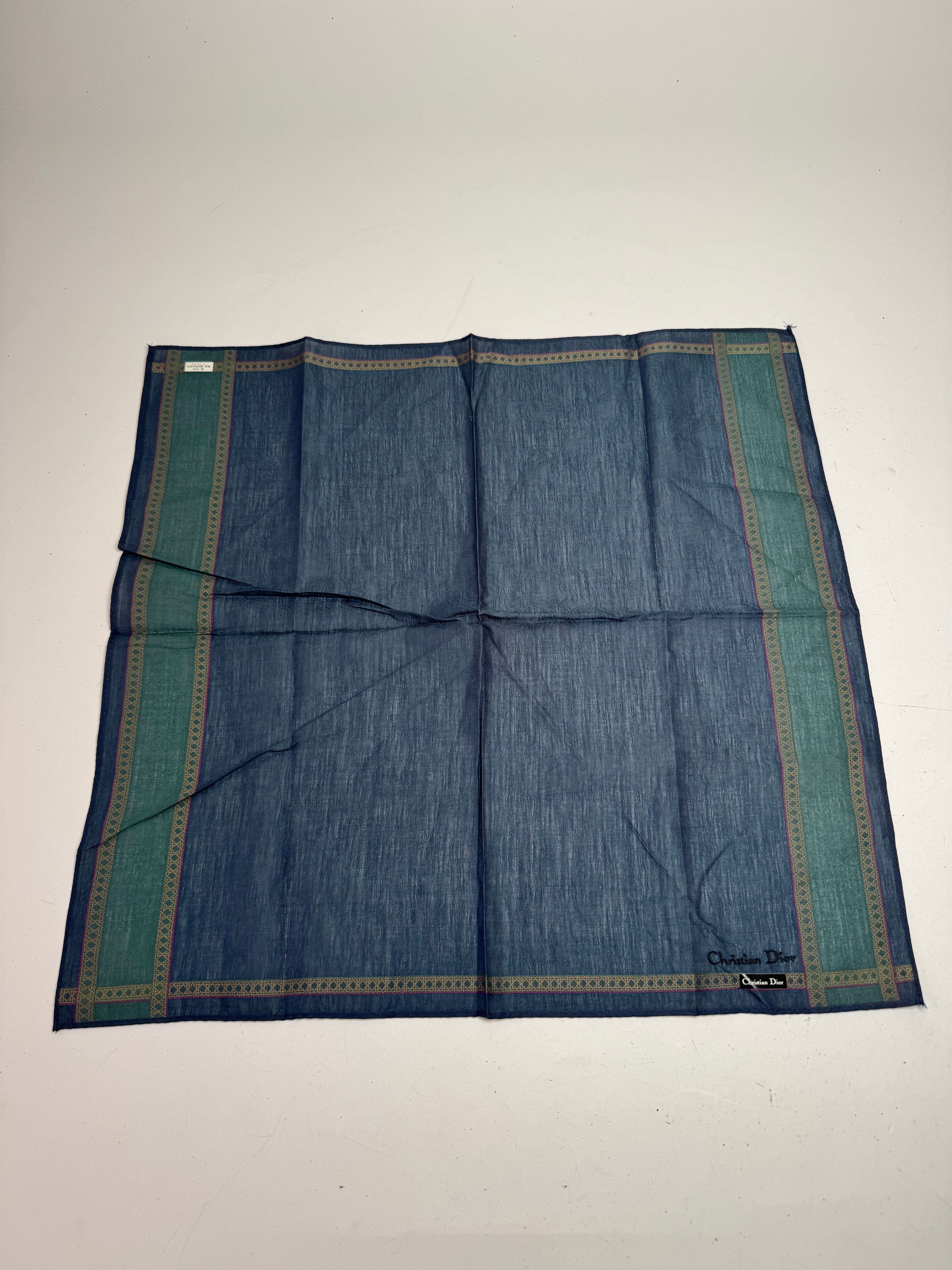 Dior Vintage Striped Scarf Blue Green Size ONE SIZE - 4 Thumbnail