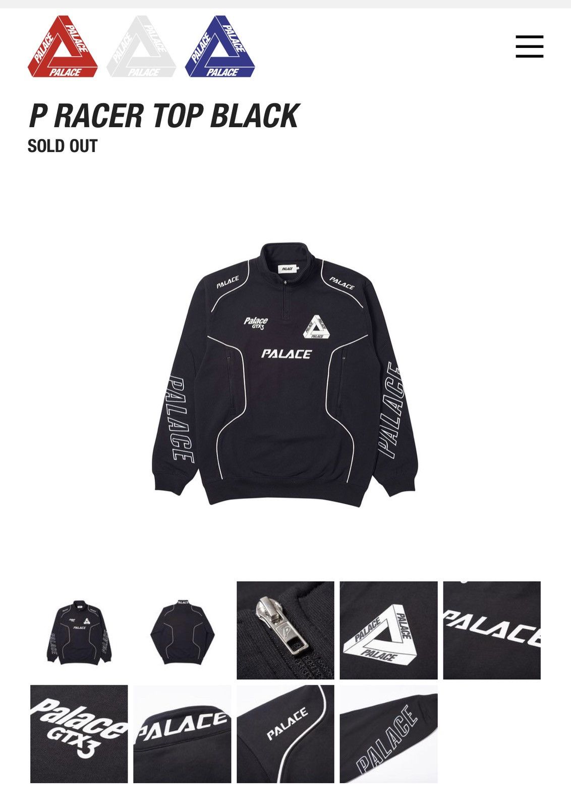 Palace GTX3 P RACER TOP BLACK