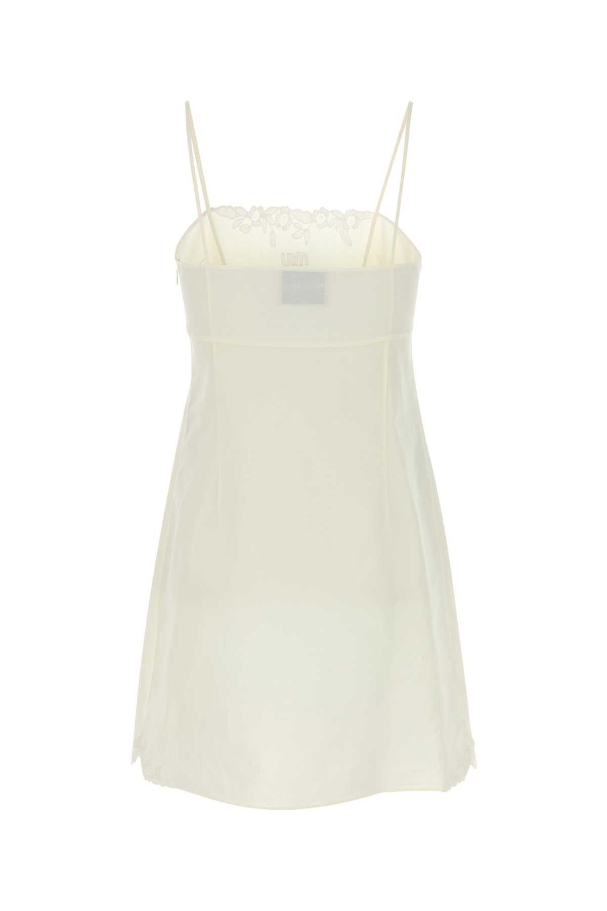 Miu Miu White Linen Blend Mini Dress Size S / US 4 / IT 40 - 2 Thumbnail