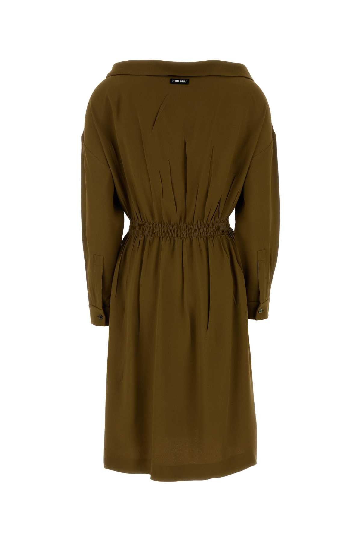 Miu Miu Olive Green Sable Dress Size S / US 4 / IT 40 - 2 Thumbnail