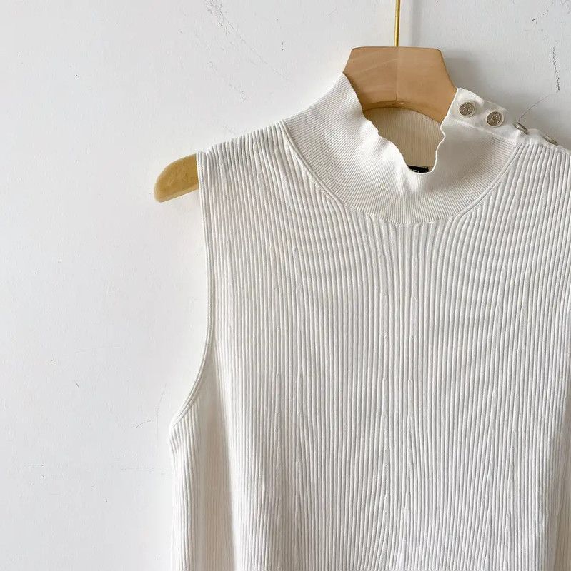 Chanel Chanel Sleeveless White Cotton Midi Dress 0089 Size M / US 6-8 / IT 42-44 - 6 Thumbnail
