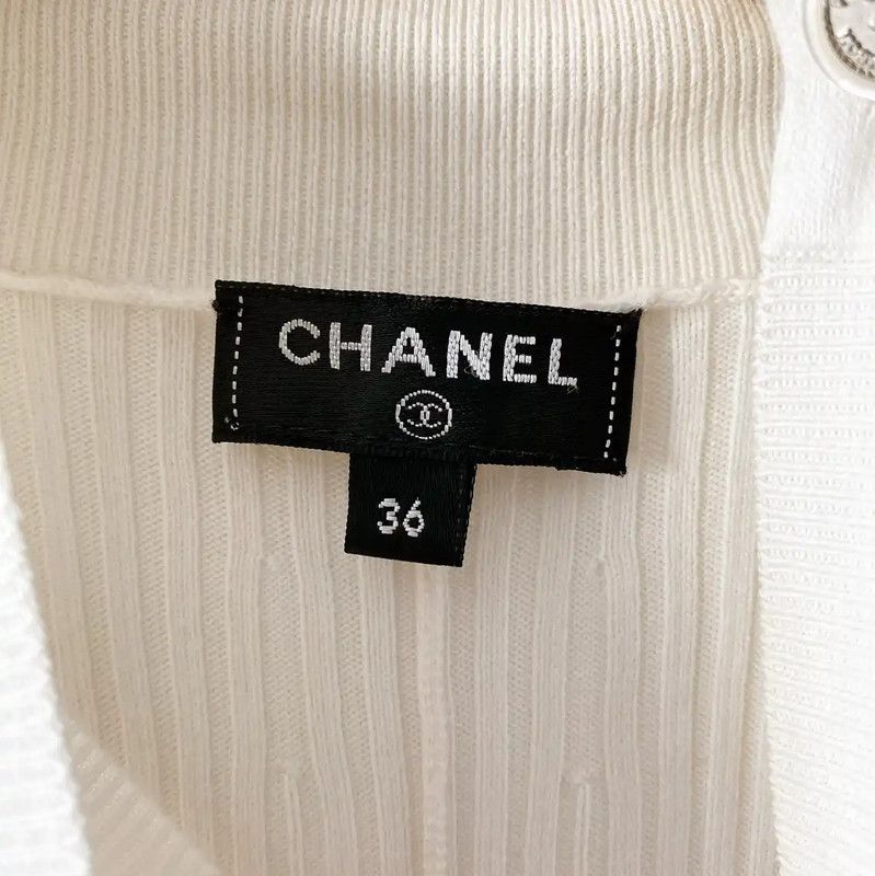 Chanel Chanel Sleeveless White Cotton Midi Dress 0089 Size M / US 6-8 / IT 42-44 - 7 Thumbnail