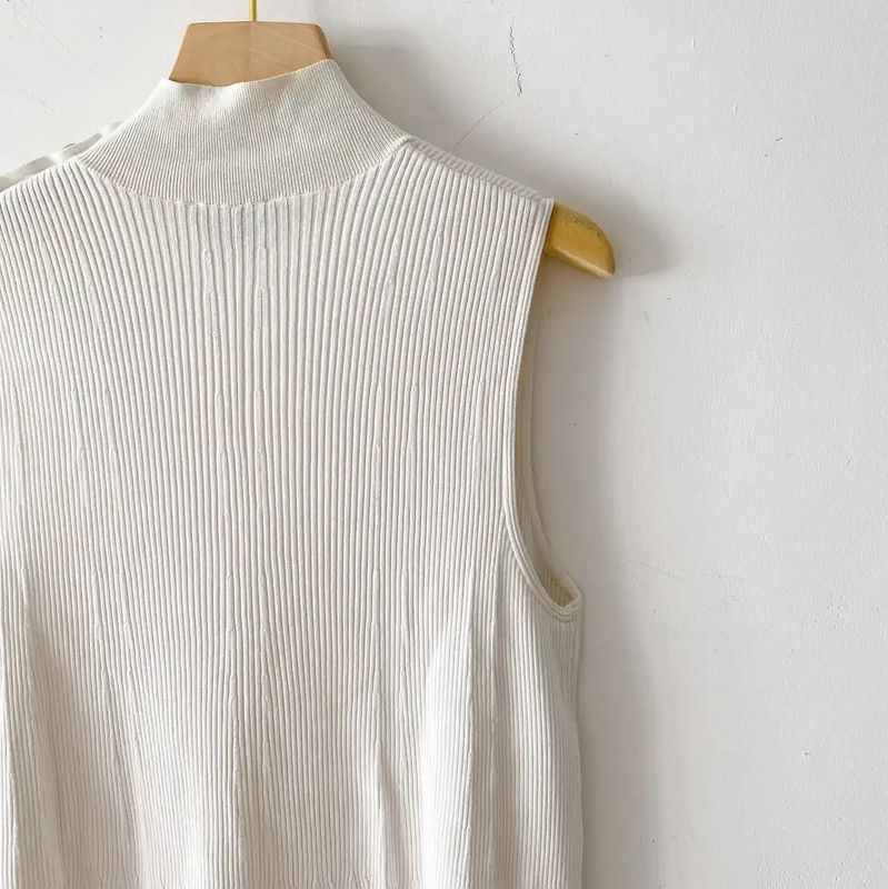 Chanel Chanel Sleeveless White Cotton Midi Dress 0089 Size M / US 6-8 / IT 42-44 - 4 Thumbnail