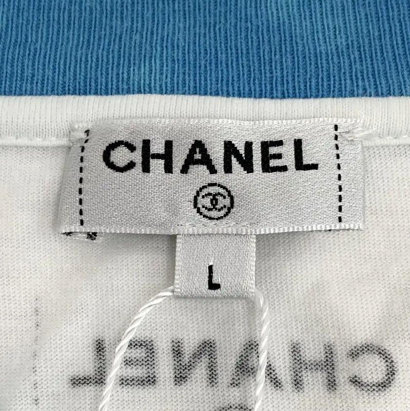 Chanel Chanel White Cotton Women's T-shirt with Graphic Print 0089 Size L / US 10 / IT 46 - 5 Thumbnail