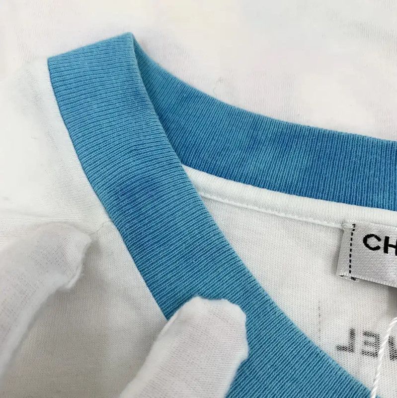 Chanel Chanel White Cotton Women's T-shirt with Graphic Print 0089 Size L / US 10 / IT 46 - 8 Thumbnail