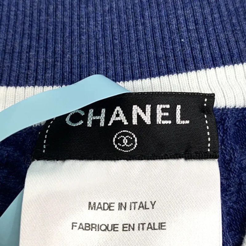 Chanel Chanel Deep Blue Cotton Women's Shorts 0089 Size 22" - 5 Thumbnail