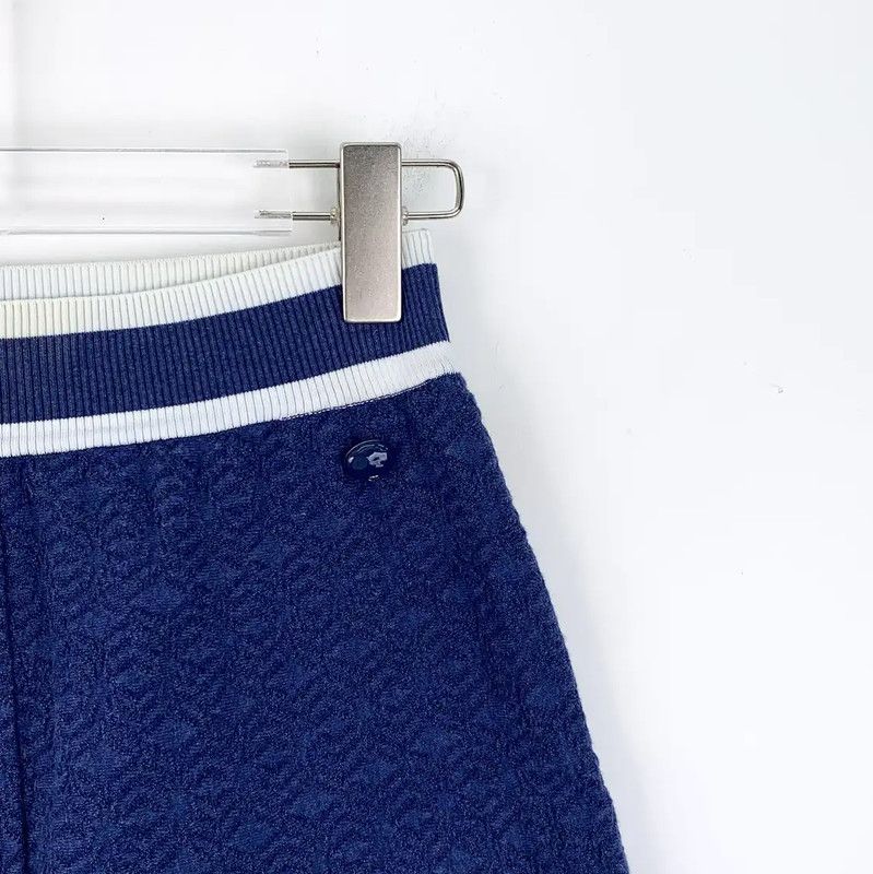 Chanel Chanel Deep Blue Cotton Women's Shorts 0089 Size 22" - 3 Thumbnail