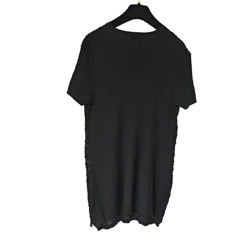 Chanel Chanel Black Wool Short Sleeve T-Shirt 0089 Size M / US 6-8 / IT 42-44 - 2 Thumbnail