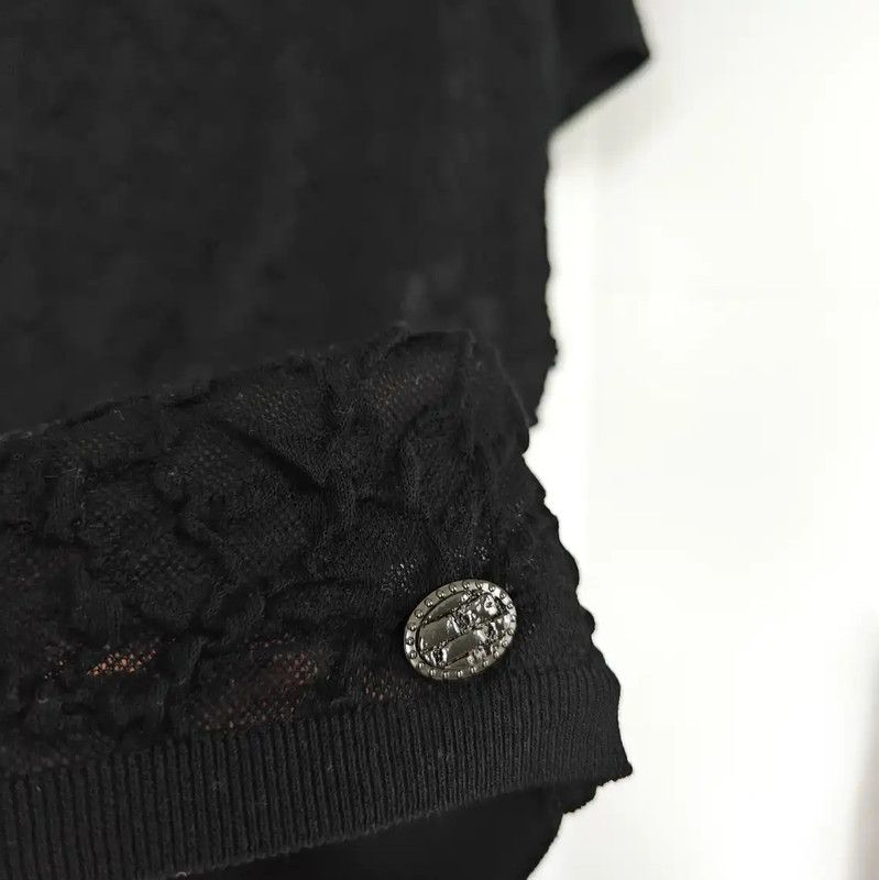Chanel Chanel Black Wool Short Sleeve T-Shirt 0089 Size M / US 6-8 / IT 42-44 - 4 Thumbnail