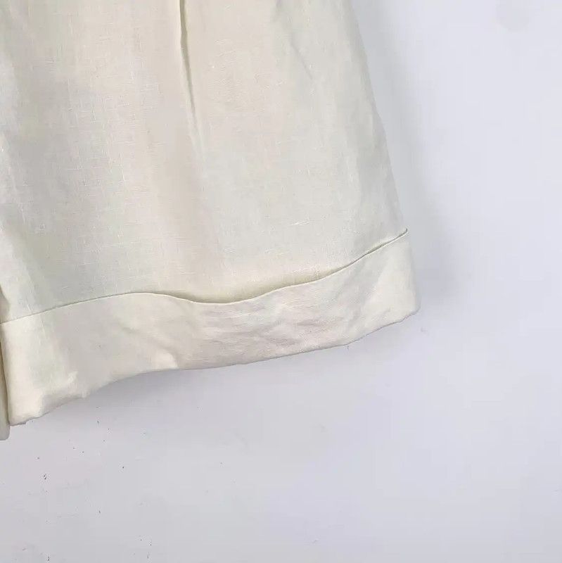 Chanel Chanel Beige Linen Women's Shorts 0089 Size 23" - 4 Thumbnail