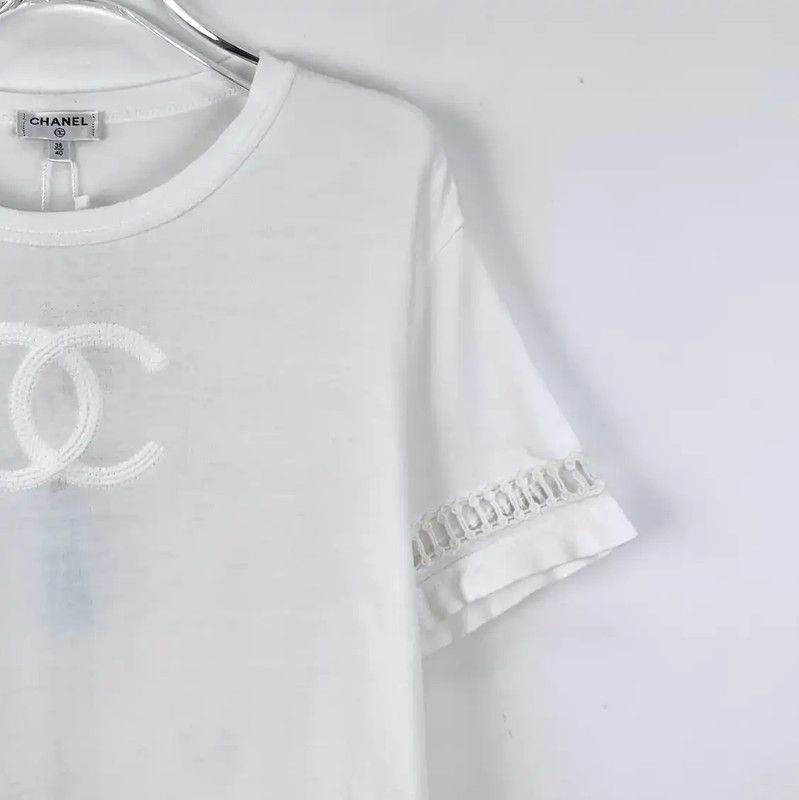 Chanel Chanel White Cotton T-Shirt for Women 0089 Size ONE SIZE - 3 Thumbnail