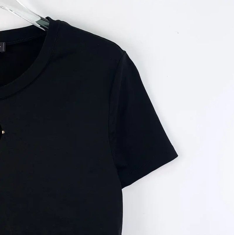 Chanel Chanel Classic Black Cotton Women's T-Shirt 0089 Size ONE SIZE - 3 Thumbnail