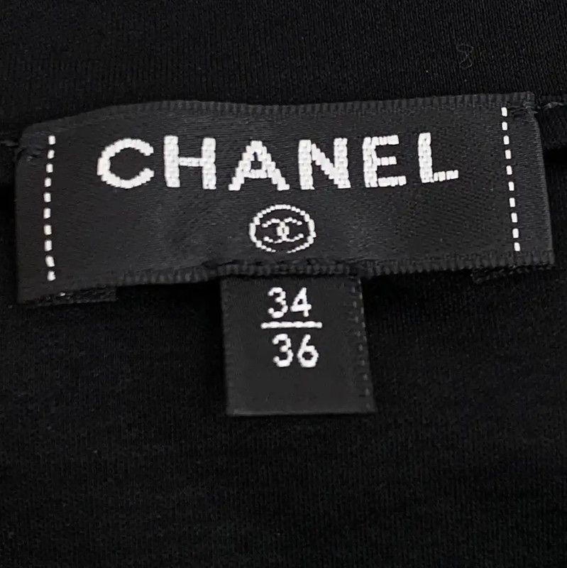 Chanel Chanel Classic Black Cotton Women's T-Shirt 0089 Size ONE SIZE - 6 Thumbnail