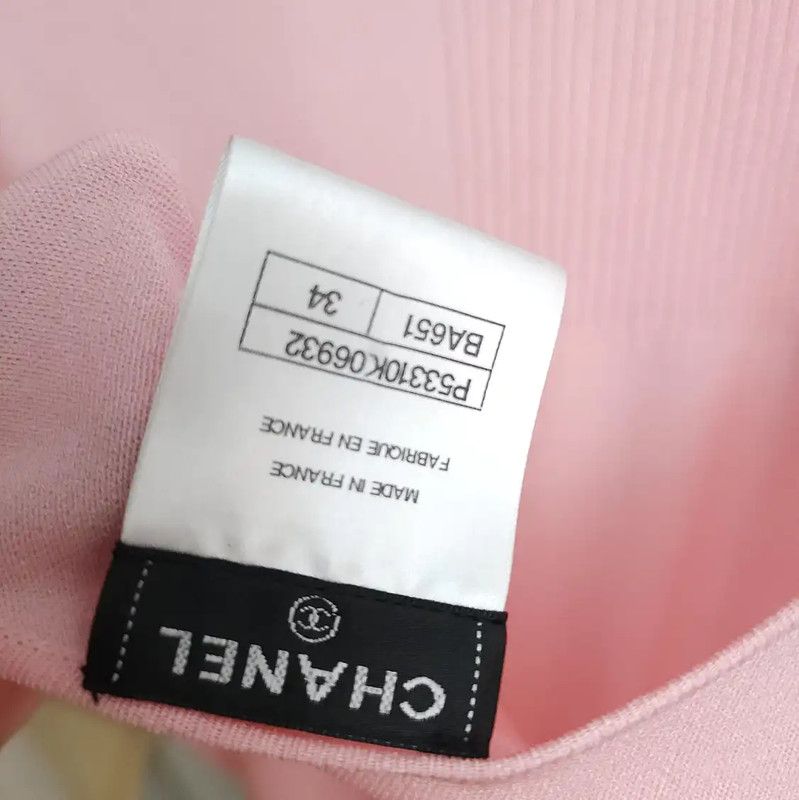 Chanel Chanel Pink Logo Short Sleeve Top 0089 Size XS / US 0-2 / IT 36-38 - 4 Thumbnail