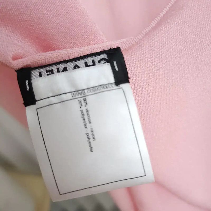 Chanel Chanel Pink Logo Short Sleeve Top 0089 Size XS / US 0-2 / IT 36-38 - 3 Thumbnail