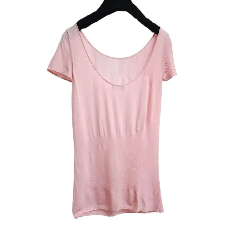 Chanel Chanel Pink Logo Short Sleeve Top 0089 Size XS / US 0-2 / IT 36-38 - 2 Thumbnail