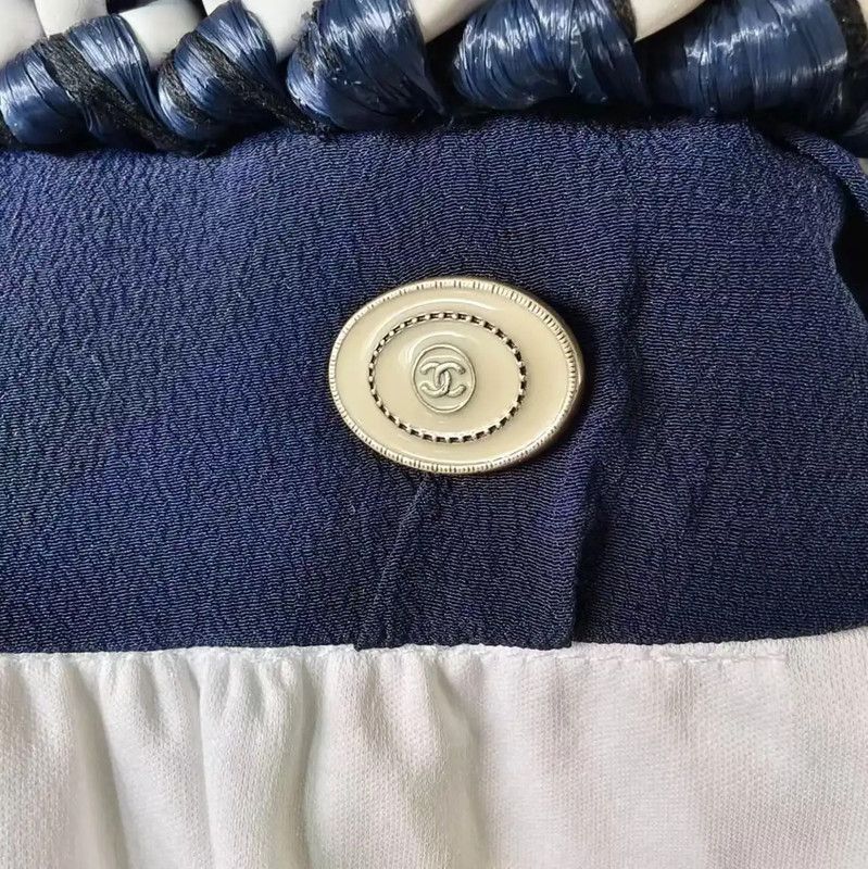 Chanel Chanel Women's Blue Dress with Unique Design 0089 Size L / US 10 / IT 46 - 3 Thumbnail