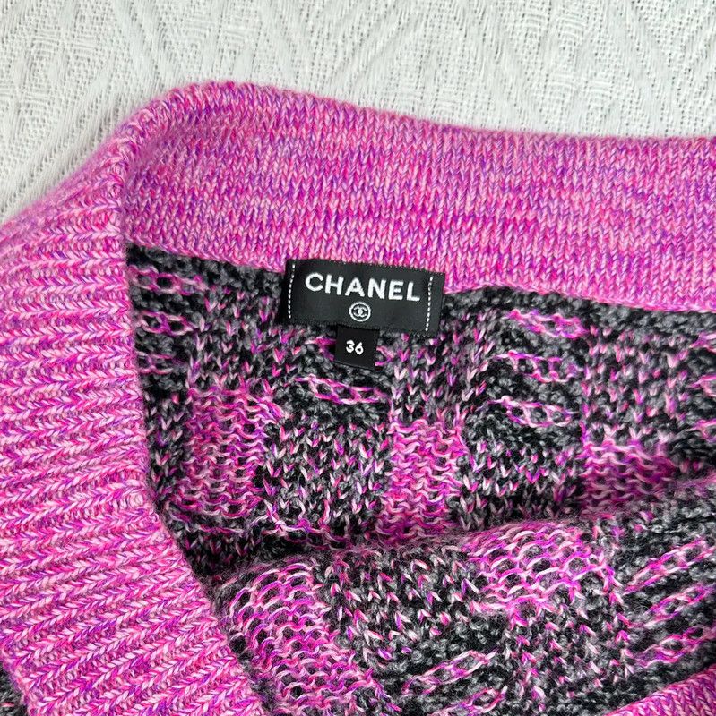 Chanel Chanel Colorblock Wool Midi Skirt 0089 Size 23" - 4 Thumbnail